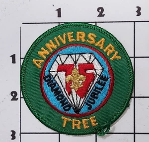 Anniversary Tree Patch Diamond Jubilee Boy Scouts 75th Anniversary Iron On - Picture 1 of 1