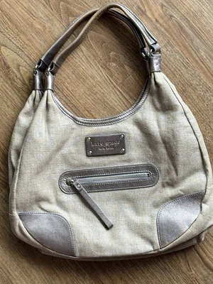 Bolso de hombro Kate Spade de cuero y lino.  Excelente estado. Foto 1 de 4