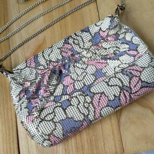 Glitter Rhinestone Handbag Floral Pattern Gorgeous Pouch Women Bag Luxury Design - Picture 1 of 8