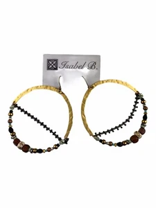 Isabel B. Earrings Doing Gold Tone Beaded Dangle $52 - Picture 1 of 6