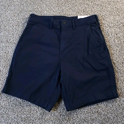 American Eagle Tech Twill Stretch Khaki Chino Shorts Navy 8" Ins Mens 28 NWT - Image 1 of 4