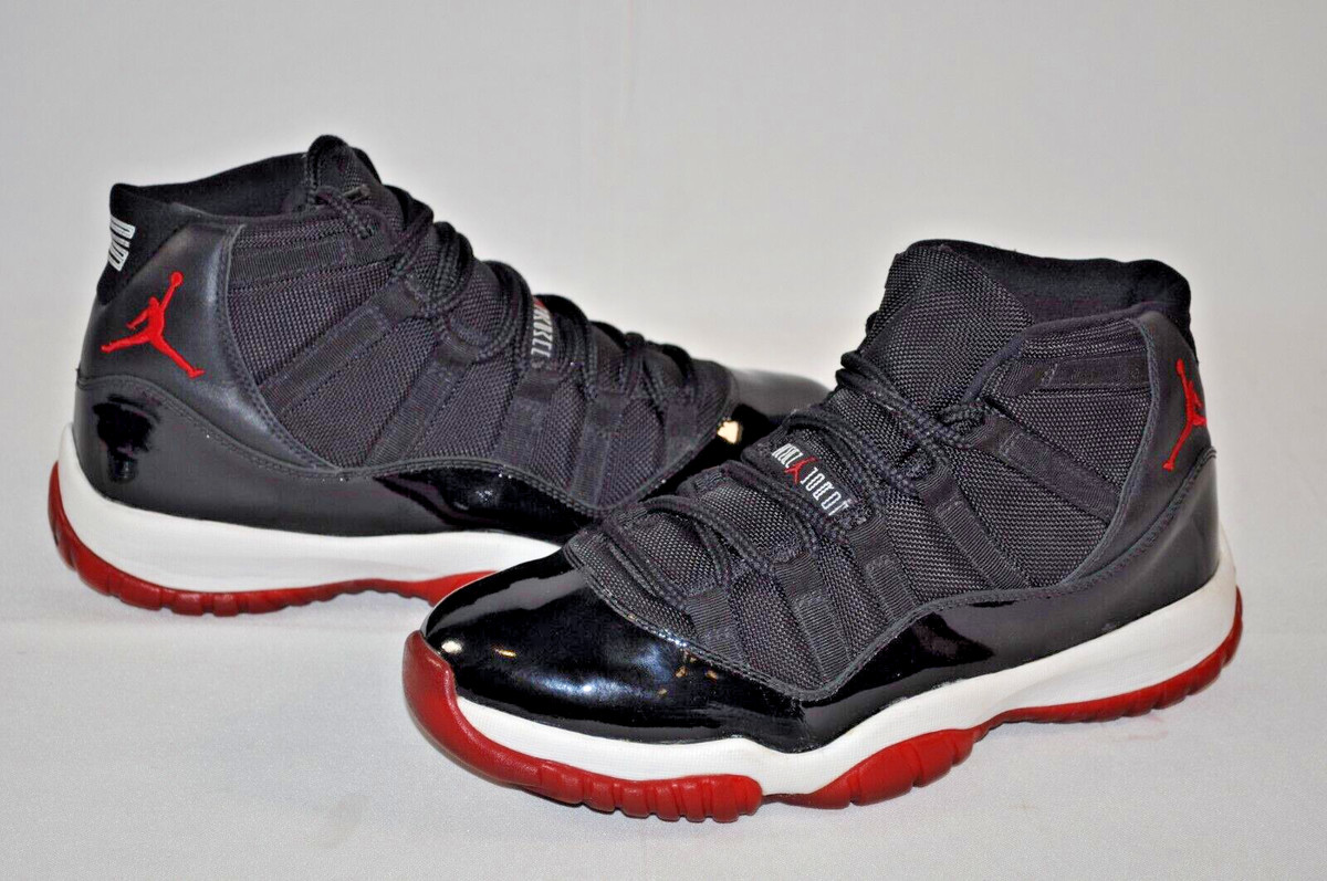 Nike Air Jordan 11 ブラック/レッド 9 NIKE AIR JORDAN 11 XI BLACK RED BRED SAMPLE 2001 MADE IN TAIWAN Sz