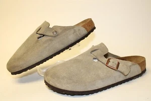 Birkenstock Men Size 12 R 45 Suede Boston Soft Foot Clog Germany Made Sandals - Picture 1 of 24