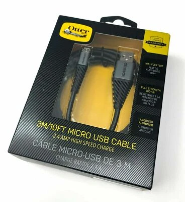 Otterbox Braided Durable Micro-USB Charge & Sync Cable / 3m / Black - Image 1 of 4