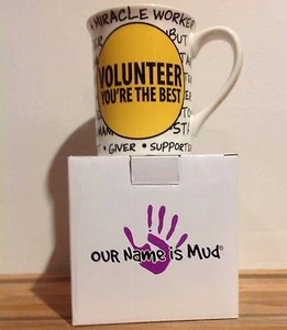 Our Name is Mud Lorrie Veasey VOLUNTEER Mug Large 16 oz with BOX and stickers - Picture 1 of 3