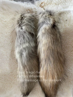 2/5/10/15 piezas Llavero Cola Coyote Real Marrón Piel Cola Bolso Dije Colgante Disfraz Foto 1 de 4