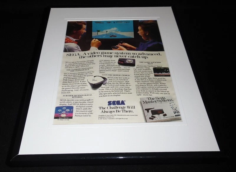 1987 Sega Master System 11x14 Framed ORIGINAL Advertisement Space Harrier - Image 1 of 1