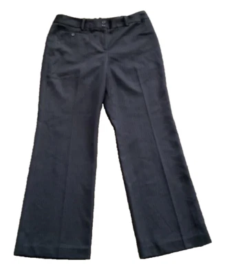 Pantalones de vestir Ann Taylor Petites para mujer 8P negro marrón azul rayas EX Foto 1 de 2