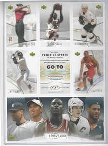 2007 UD Premiums UNCUT sheet- Jordan,Lebron,Woods,Crosby,Jeter!! Hall of Famers!