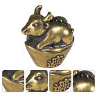 Copper Ware Chinese Zodiac Cow Golden Ingots Keychains Figures Decorations