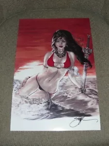 2018 WONDERCON WONDERWOMAN ON BEACH KUNSTDRUCK SCHILD VON ERIC EBAS BASALDUA 11x17 - Bild 1 von 1