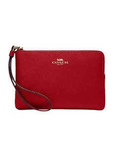 Muñequera Coach para mujer dorada/1941 roja con cremallera en la esquina - Imagen 1 de 4