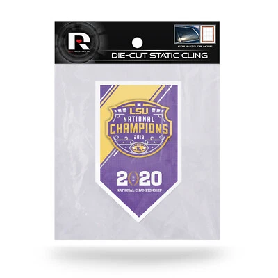 LSU Tigers 2019 National Champions Die Cut Static Cling Decal Sticker 3"X5" - Image 1 of 2