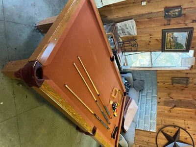 Olehausen Pool Table 8x4' Burnt Orange felt, used condition great deal - Image 1 of 4