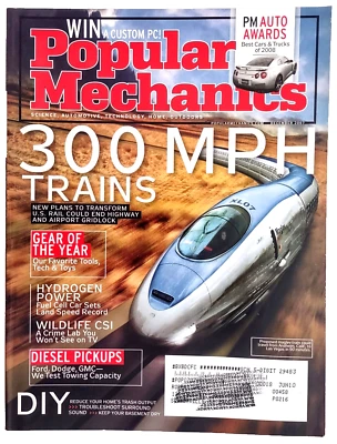 2007 Popular Mechanics Magazine December 300 MPH Trains, Hydrogen Power, Diesel - Image 1 of 2