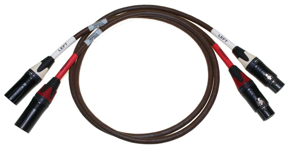 Belden 8402 Neutrik Black/Gold XLR High-End RCA Interconnect 3 Foot Cable Pair - Image 1 of 4