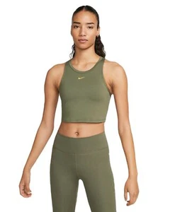 Nike Women's Dri-FIT One Luxe Slim Fit Tank Top, Olive/Gold, XL - Picture 1 of 4