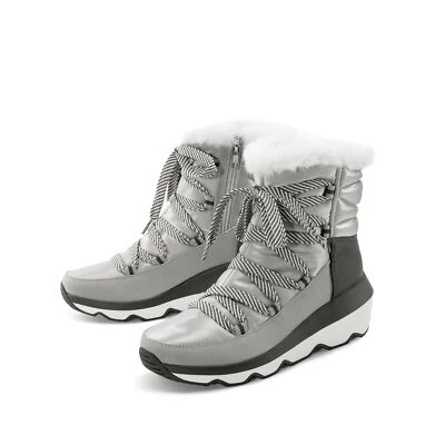 Botas de nieve para mujer aisladas forradas de piel con cremallera lateral forradas cálidas botas impermeables Foto 1 de 4