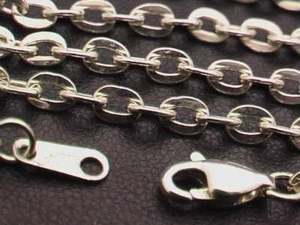 "Collares de cadena de cable eslabón plano de plata esterlina 925 Taxco México 16""- 28" - Imagen 1 de 34