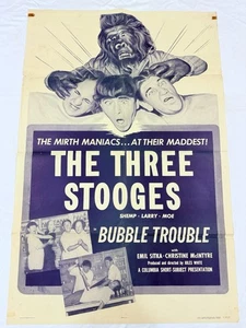 1953 Three Stooges Bubble Trouble Original 27x41 Filmplakat - Bild 1 von 9