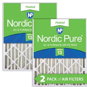 Nordic Pure 16x20x4 (3 5/8) Pleated MERV 13 Air Filters 2 Pack - Picture 1 of 7