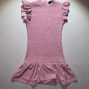 French Connection rosa gesmoktes kurzes Minikleid mit Rüschen Gr. S Coquette Fairycore - Bild 1 von 8