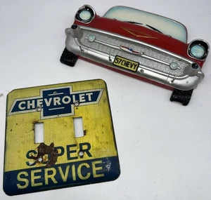 CHEVY SUPER SERVICE DUAL LIGHT SWITCH PLATE COVER OFFICIAL LICENSED PRODUCT LOT - Picture 1 of 11