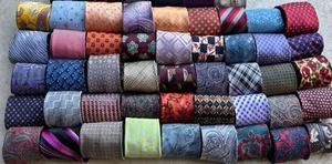 50 Neckties Good Mix Wear Quilting Craft Cutter Wholesale Tie Lots - Picture 1 of 9