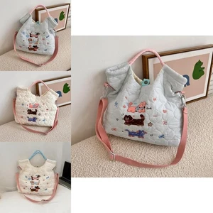 Able Embroidered Cartoon Shoulder Bag Large Capacity Commuter Tote Bag In - Picture 1 of 14