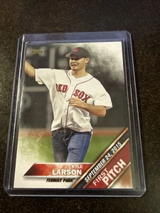 2016 Topps Kyle Larson First Pitch #10 Baseball Card Red Sox Fenway Park NASCAR - Picture 1 of 2