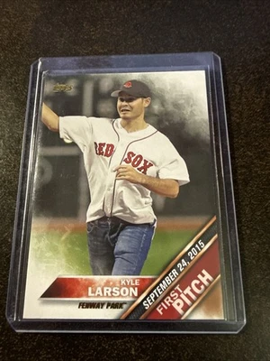 2016 Topps Kyle Larson First Pitch #10 Baseball Card Red Sox Fenway Park NASCAR - Image 1 of 2