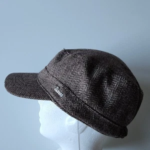 Barts Baker Boy Hat Tweed Wool Womens Brown Herringbone Lined Newsboy Cap - Imagen 1 de 13