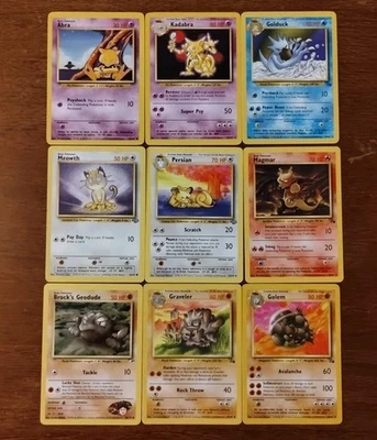 Lot of 9 Vintage Pokemon Cards Base Set Fossil Jungle Gym Heroes See Pictures  - Image 1 of 4