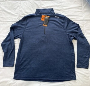 Mens Hi-Tec Performance Pullover 1/4 Zip Dri-Tec Size XXL Navy Blue NWT - Picture 1 of 10