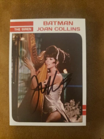 Joan Collins Custom Signed Card - The Siren On Batman Cover