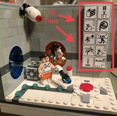 Juego de 10 pegatinas personalizadas de portal 2x2 en azulejos de Lego - ideal para dioramas Foto 1 de 4
