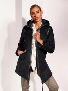 Jacke schwarz 40 Damen Heine Lederimitat Lammfell-Optik UVP:199€ 3.526 - Bild 1 von 3