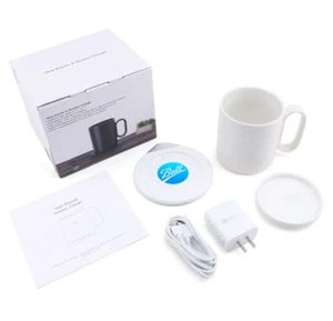 Coffee Mug Warmer & Wireless Charger - Plate Mug & Lid - White- Compact - New! - Picture 1 of 3