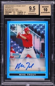 2009 1st Bowman Chrome Draft MIKE TROUT Blue Refractor Auto /150 BGS 9.5 10 Auto - Picture 1 of 4