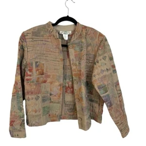 Giacca donna trapuntata Orvis vintage manica lunga bottoni marrone astratto taglia S ottime condizioni - Foto 1 di 8