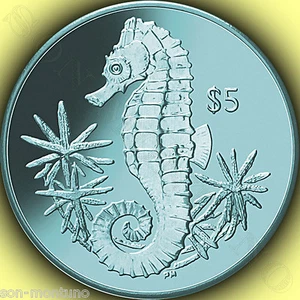 2014 Turquoise Seahorse 990 TITANIUM Coin in BOX with COA British Virgin Islands - Picture 1 of 2