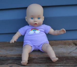Baby Girl Doll Soft Body Vinyl Head 14” 2008 CITITOY Purple Rainbow Blue Eyes - Picture 1 of 7
