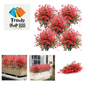 20 Bundles Artificial Outdoor Flowers Fake UV Resistant No Fade Greenery Faux... - Picture 1 of 9