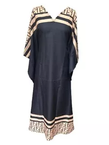6 XL Kaftan Tunic Summer Dress Beach cover up fits up to size 24,26,28,30,32 - Picture 1 of 1