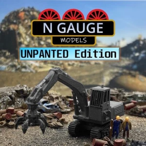 UNPAINTED - N Scale Gauge 1:148 Scrapyard Grab Excavator Model (Grabber ) - Foto 1 di 3