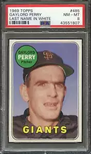 1969 TOPPS #485 GAYLORD PERRY (WHITE LETTER) PSA 8 HOF CENTERED GIANTS *AK0169 - Picture 1 of 2