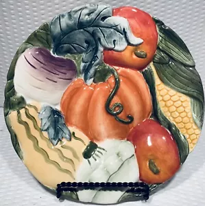 (1)~ Michal Sparks for Silvestri Handcrafted Decorative Plate Bountiful Harvest - Picture 1 of 5