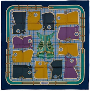 Auth. Hermes Silk Scarf Camails - Blue - NEW - Picture 1 of 3
