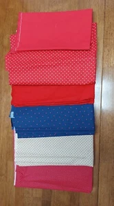 Lot of quilting fabric craft fabric 7 and 1/2 Yards Red Blue Tan Hearts - Picture 1 of 2