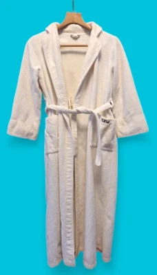 Talbots 100% 棉毛圈布浴袍 带腰带 - 白色女式 M Monogram — 第 1/4 张图片